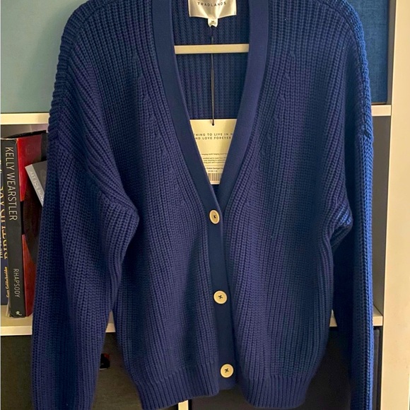 NEW Tradlands Deep Blue Women's COTTON Cardigan - Picture 4 of 8